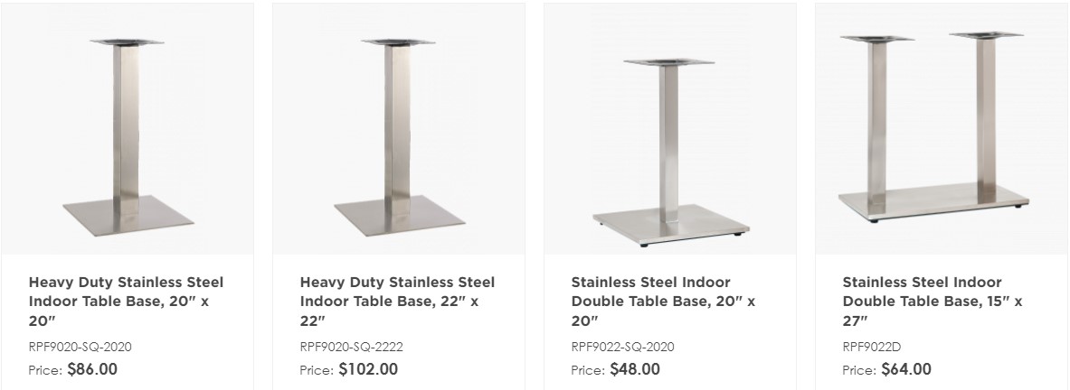 Stable and Durable Table Bases in a Busy Restaurant Environment