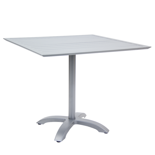 outdoor aluminum table with silver finish
