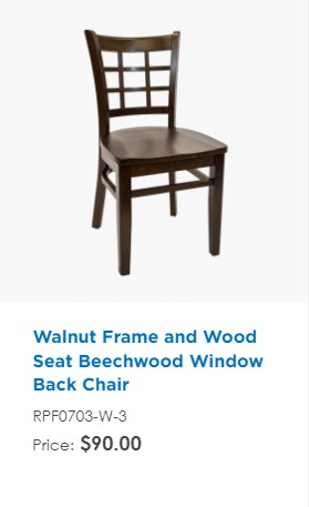 walnut frame and wood seat